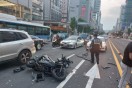 불법 좌회전화다 “쾅”...부산 사하구서 SUV 대 오토바이 교통사고